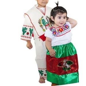 Chinita Poblana Embroidered Mexican Dress for Girl